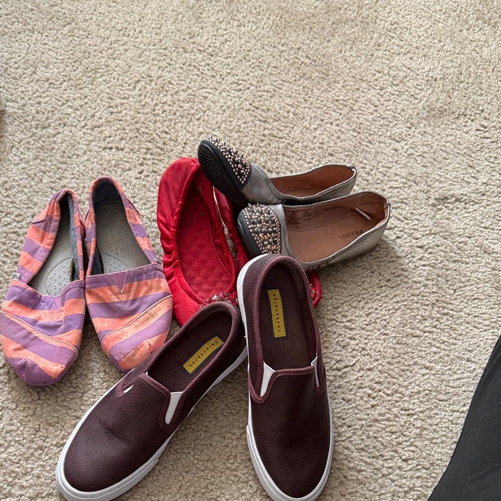 Striped Pink and Purple Women's Slip-On Shoes